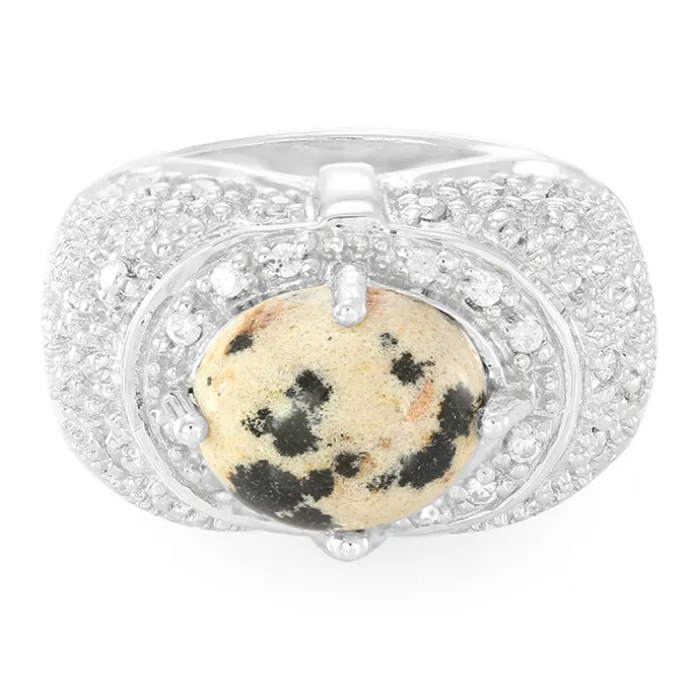 Dalmatiner-Jaspis-Silberring