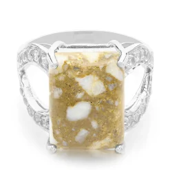 Dinosaurier-Quarz-Herren-Silberring