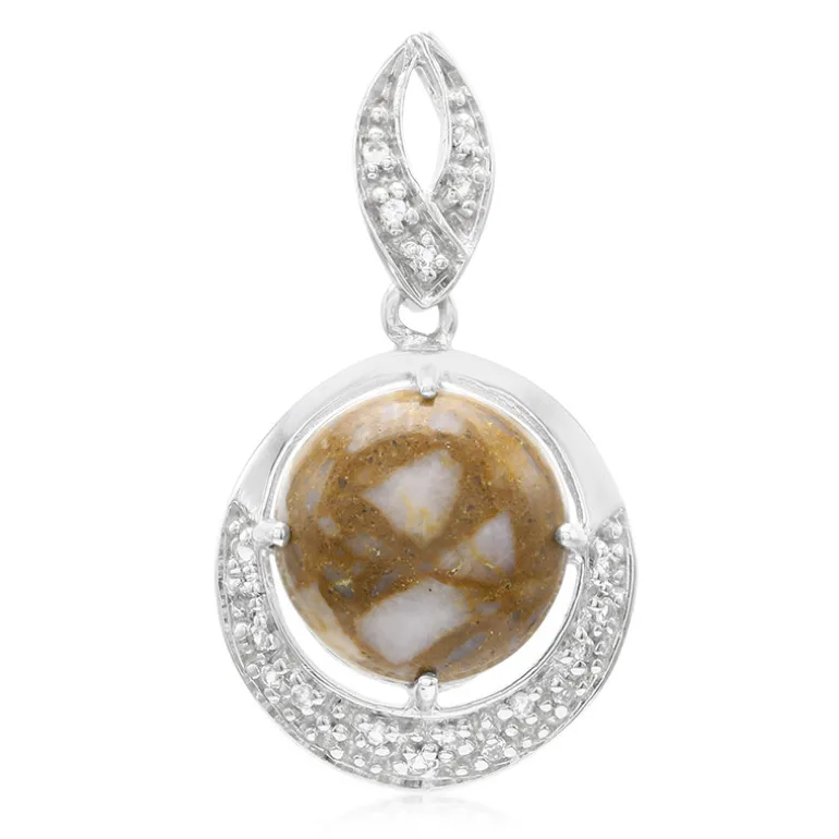 Dinosaurier-Quarz-Silberanhänger