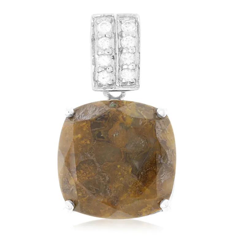 Dinosaurier-Quarz-Silberanhänger