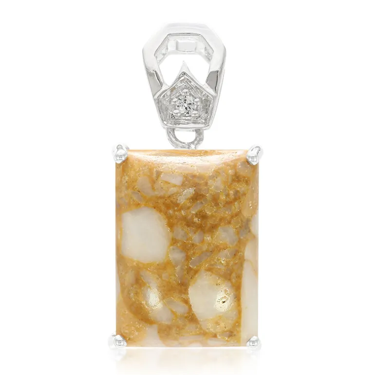 Dinosaurier-Quarz-Silberanhänger