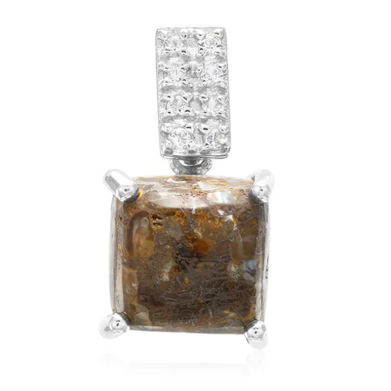 Dinosaurier-Quarz-Silberanhänger