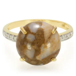 Dinosaurier-Quarz-Silberring