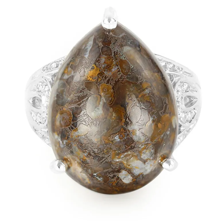 Dinosaurier-Quarz-Silberring