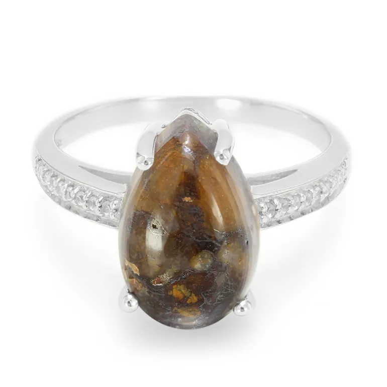 Dinosaurier-Quarz-Silberring