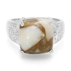 Dinosaurier-Quarz-Silberring