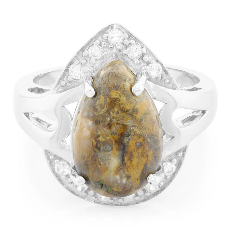 Dinosaurier-Quarz-Silberring