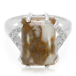 Dinosaurier-Quarz-Silberring