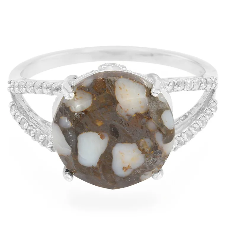 Dinosaurier-Quarz-Silberring