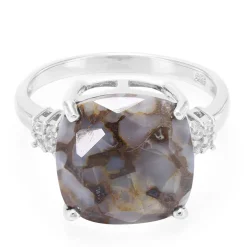 Dinosaurier-Quarz-Silberring