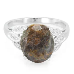 Dinosaurier-Quarz-Silberring