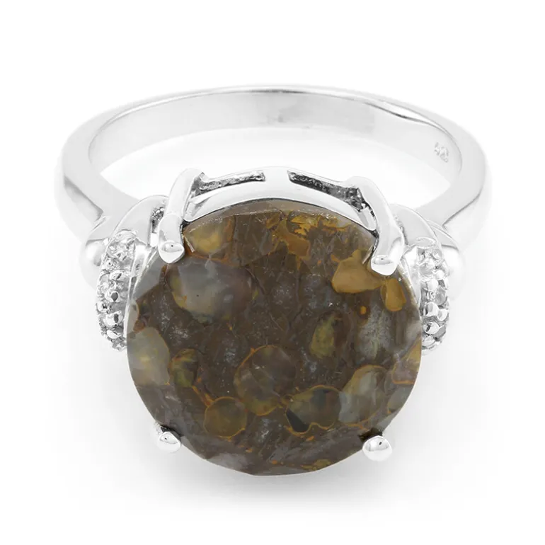 Dinosaurier-Quarz-Silberring