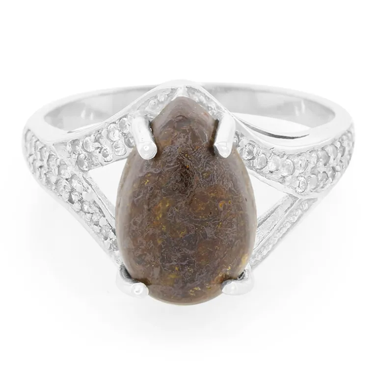 Dinosaurier-Quarz-Silberring