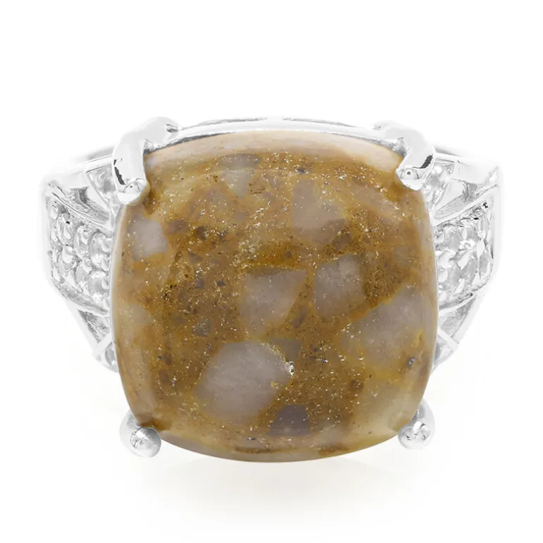 Dinosaurier-Quarz-Silberring