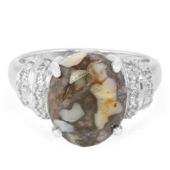 Dinosaurier-Quarz-Silberring