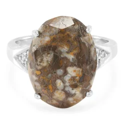 Dinosaurier-Quarz-Silberring