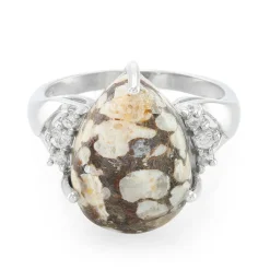 Dinosaurier-Quarz-Silberring