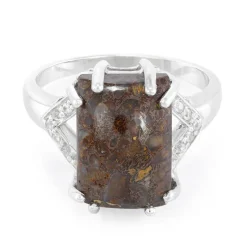 Dinosaurier-Quarz-Silberring