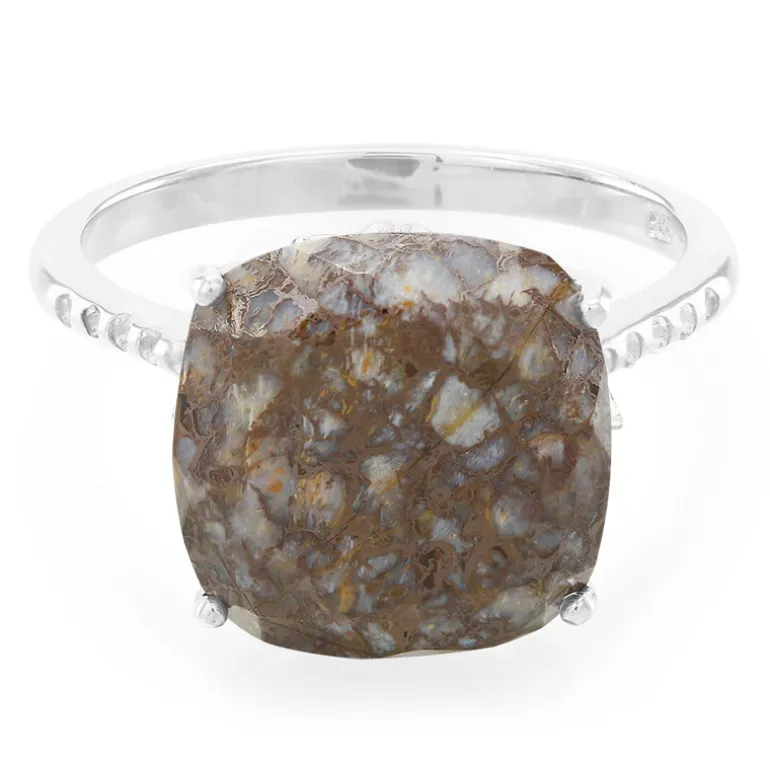 Dinosaurier-Quarz-Silberring