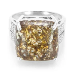 Dinosaurier-Quarz-Silberring