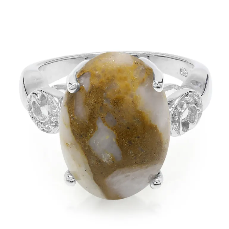 Dinosaurier-Quarz-Silberring