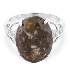 Dinosaurier-Quarz-Silberring