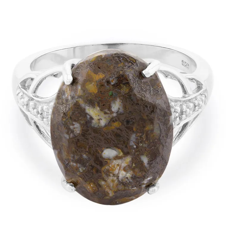 Dinosaurier-Quarz-Silberring