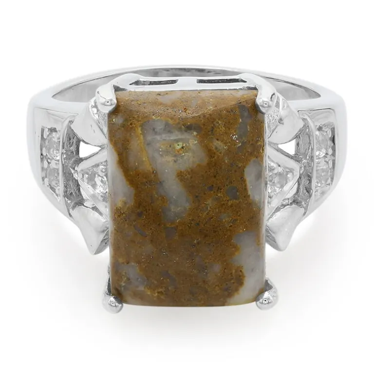 Dinosaurier-Quarz-Silberring