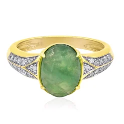 Edelgrüner Jadeit-Goldring