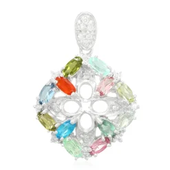 Edelstein-Silberanhänger