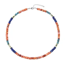 Edelstein-Silberhalskette