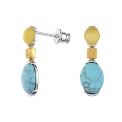 Edelstein-Silberohrringe