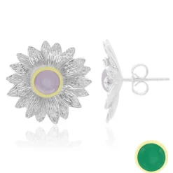 Edelstein-Silberohrringe