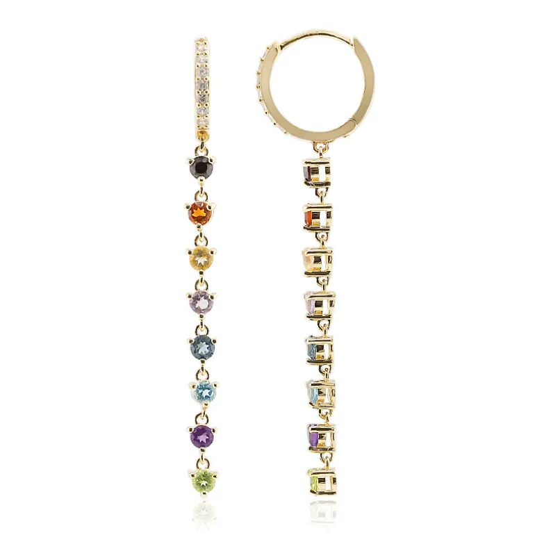 Edelstein-Silberohrringe