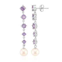 Edelstein-Silberohrringe