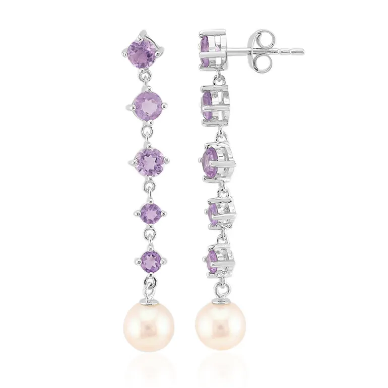 Edelstein-Silberohrringe