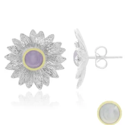 Edelstein-Silberohrringe