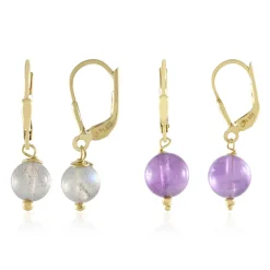 Edelstein-Silberohrringe