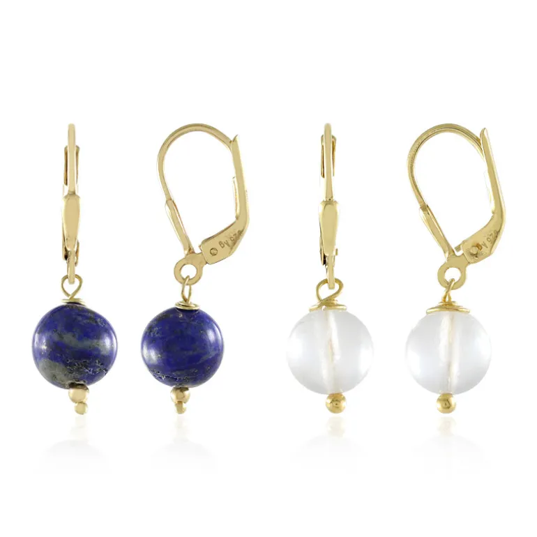 Edelstein-Silberohrringe