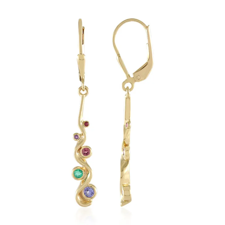 Edelstein-Silberohrringe