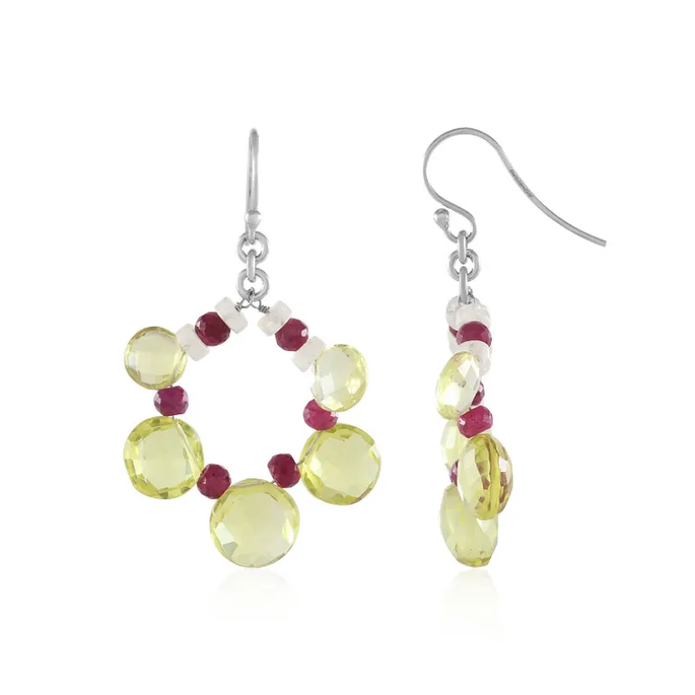 Edelstein-Silberohrringe