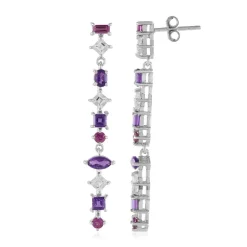 Edelstein-Silberohrringe