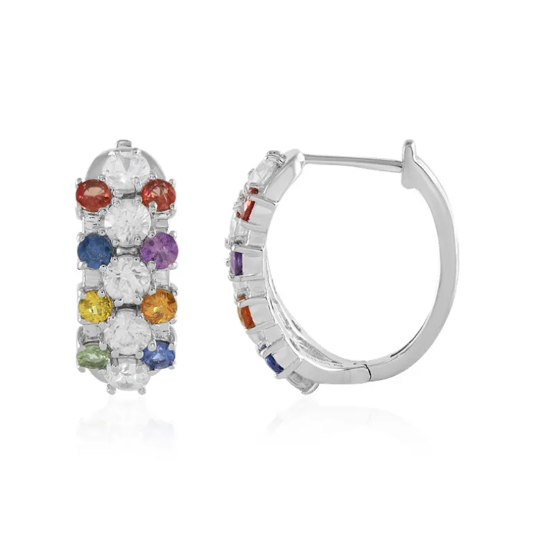 Edelstein-Silberohrringe