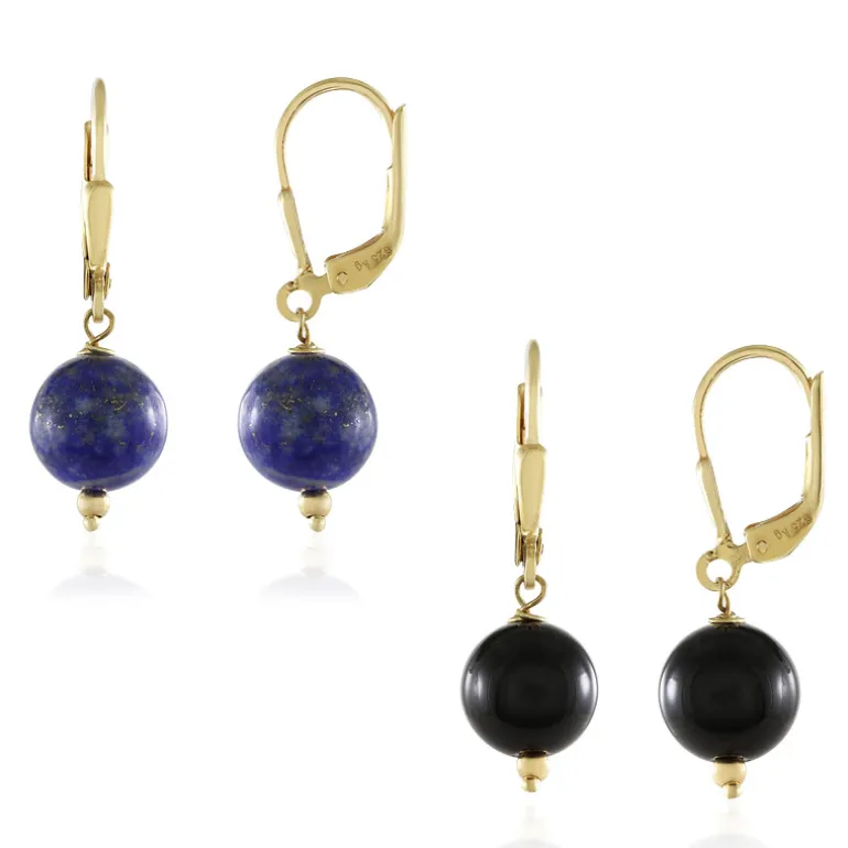 Edelstein-Silberohrringe