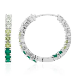 Edelstein-Silberohrringe