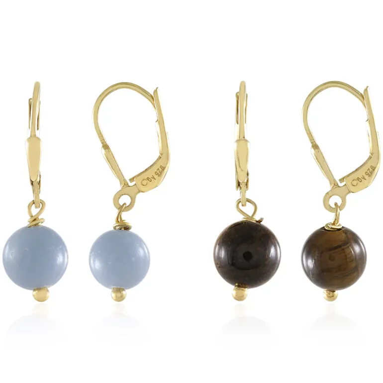 Edelstein-Silberohrringe