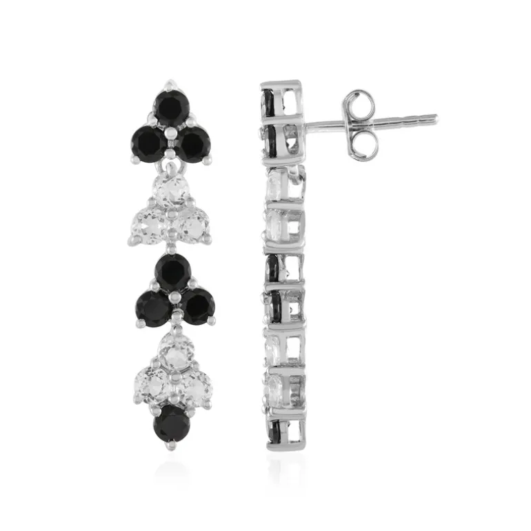 Edelstein-Silberohrringe