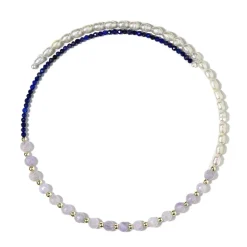 Edelstein-Stahlhalsreif (Riya)