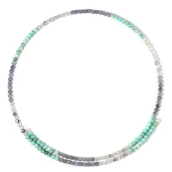 Edelstein-Stahlhalsreif (Riya)