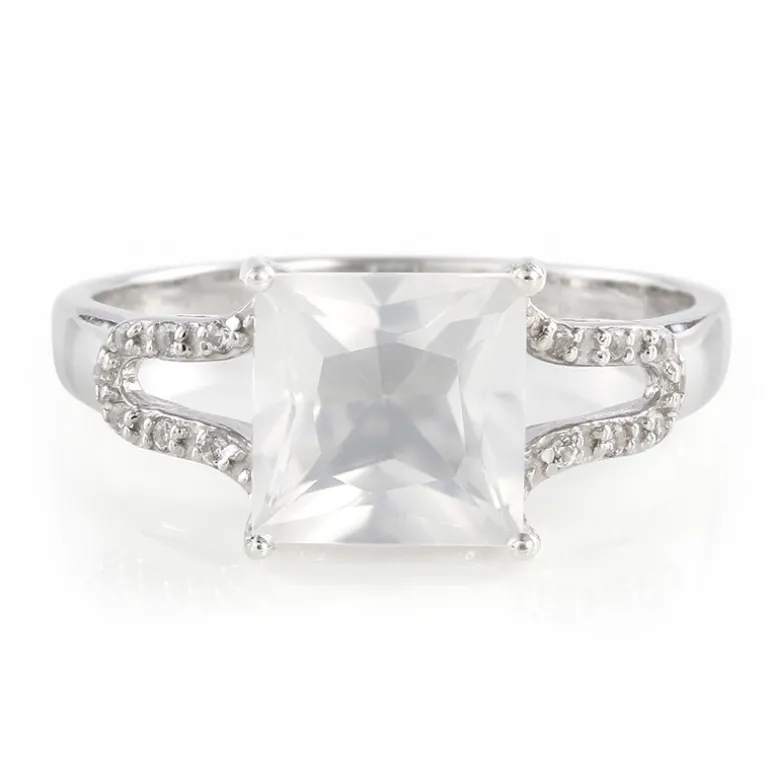 Eismond-Quarz-Silberring